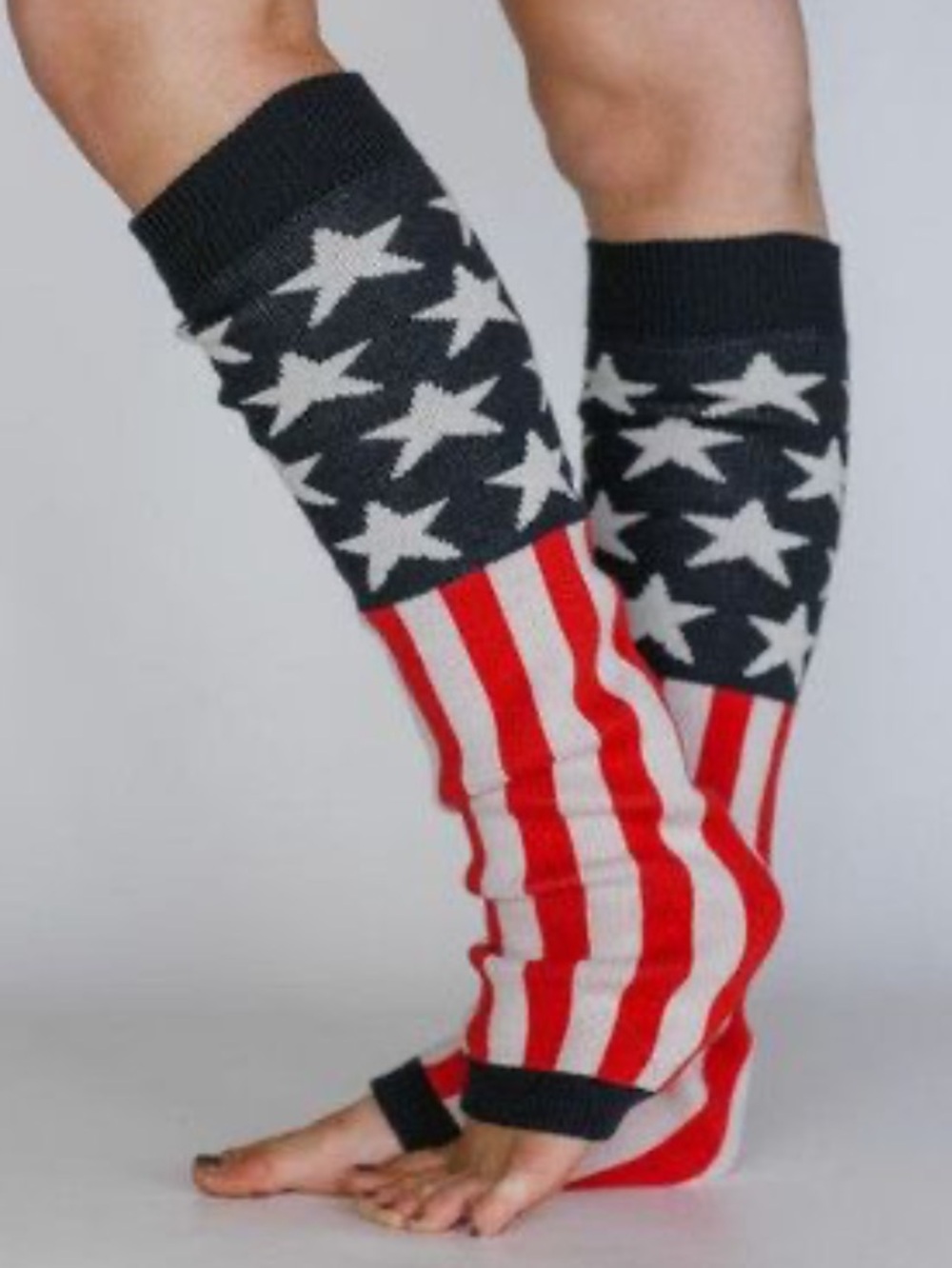 Three Bird Nest Red White Blue Star Stripe Leg Warmers Flag USA American Patriot